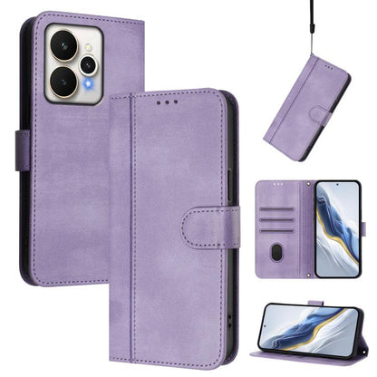 Line Splicing Buckle Retro Leather Phone Case, For Realme P4 5G, For Realme 15T 5G Global, For Realme 15 5G / 15 Pro 5G Global