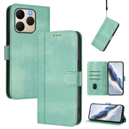 Line Splicing Buckle Retro Leather Phone Case, For Realme P4 5G, For Realme 15T 5G Global, For Realme 15 5G / 15 Pro 5G Global