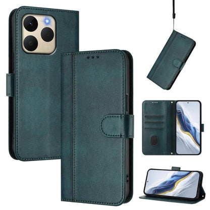 Line Splicing Buckle Retro Leather Phone Case, For Realme P4 5G, For Realme 15T 5G Global, For Realme 15 5G / 15 Pro 5G Global
