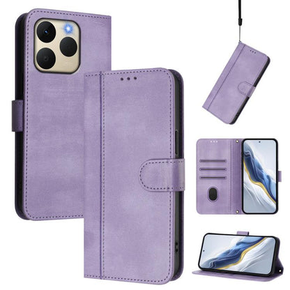 Line Splicing Buckle Retro Leather Phone Case, For Realme P4 5G, For Realme 15T 5G Global, For Realme 15 5G / 15 Pro 5G Global