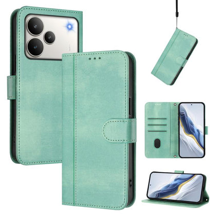 Line Splicing Buckle Retro Leather Phone Case, For Realme C71 4G India / Note 70 4G, For Realme C85 5G / 15x 5G India, For Realme P4 Pro 5G