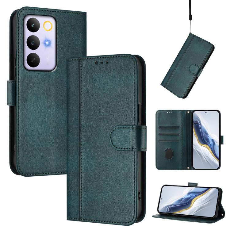 Line Splicing Buckle Retro Leather Phone Case, For Realme C71 4G India / Note 70 4G, For Realme C85 5G / 15x 5G India, For Realme P4 Pro 5G