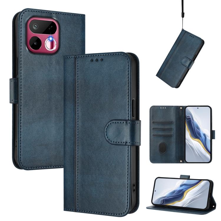 Line Splicing Buckle Retro Leather Phone Case, For Realme P4x 5G / OnePlus Nord CE6 Lite, For Realme 16T 5G Global, For Realme C100 5G