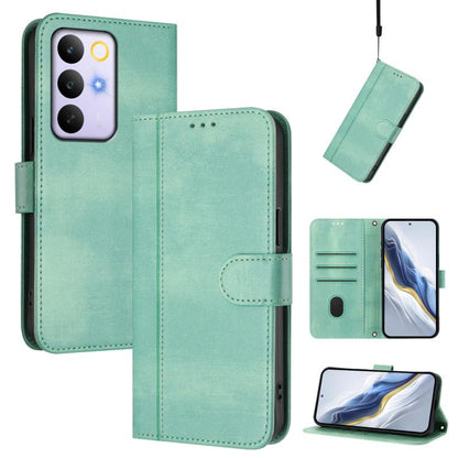 Line Splicing Buckle Retro Leather Phone Case, For Realme P4x 5G / OnePlus Nord CE6 Lite, For Realme 16T 5G Global, For Realme C100 5G