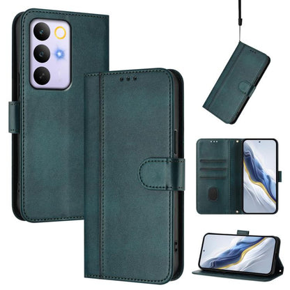 Line Splicing Buckle Retro Leather Phone Case, For Realme P4x 5G / OnePlus Nord CE6 Lite, For Realme 16T 5G Global, For Realme C100 5G