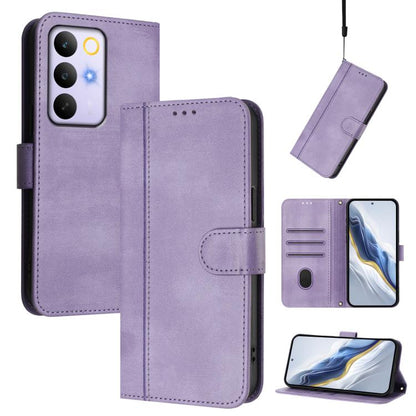 Line Splicing Buckle Retro Leather Phone Case, For Realme P4x 5G / OnePlus Nord CE6 Lite, For Realme 16T 5G Global, For Realme C100 5G