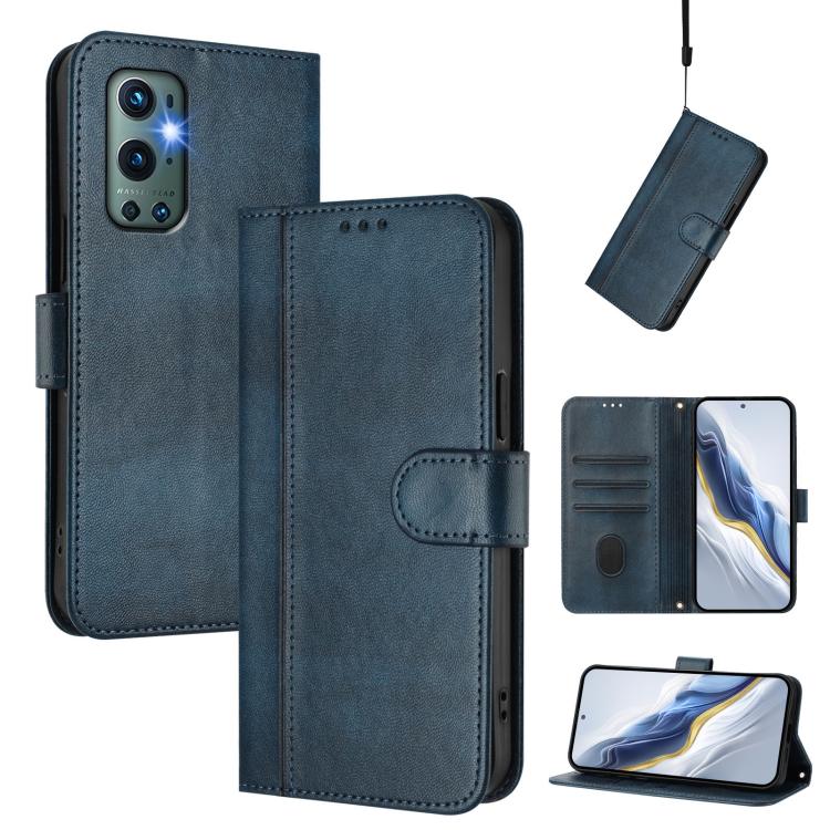 Line Splicing Buckle Retro Leather Phone Case, For OnePlus Nord CE 5G, For OnePlus Nord 2 5G, For OnePlus 9 Pro