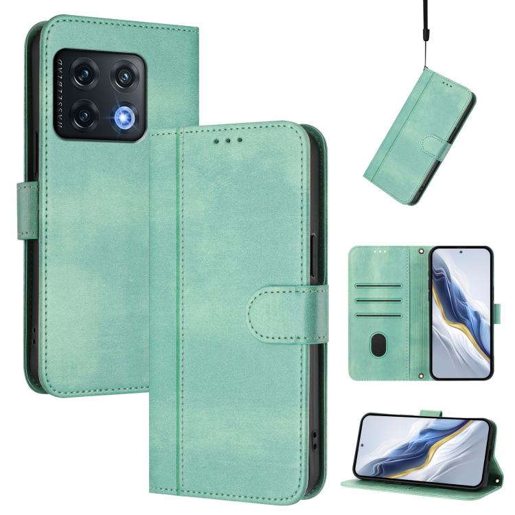 Line Splicing Buckle Retro Leather Phone Case, For OnePlus 10R / OnePlus Ace, For OnePlus Nord CE 2 5G, For OnePlus 10 Pro