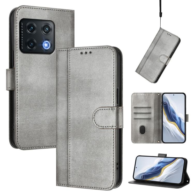 Line Splicing Buckle Retro Leather Phone Case, For OnePlus 10R / OnePlus Ace, For OnePlus Nord CE 2 5G, For OnePlus 10 Pro