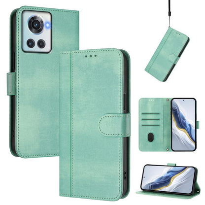 Line Splicing Buckle Retro Leather Phone Case, For OnePlus 10R / OnePlus Ace, For OnePlus Nord CE 2 5G, For OnePlus 10 Pro