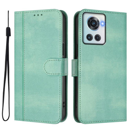 Line Splicing Buckle Retro Leather Phone Case, For OnePlus 10R / OnePlus Ace, For OnePlus Nord CE 2 5G, For OnePlus 10 Pro