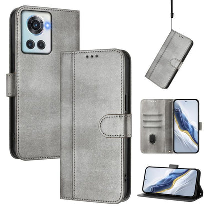 Line Splicing Buckle Retro Leather Phone Case, For OnePlus 10R / OnePlus Ace, For OnePlus Nord CE 2 5G, For OnePlus 10 Pro