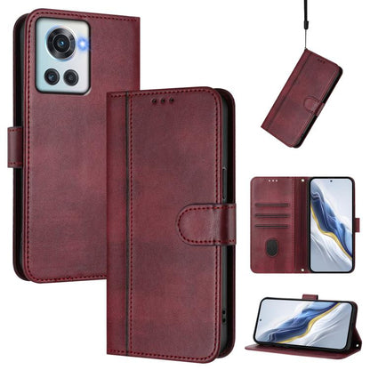 Line Splicing Buckle Retro Leather Phone Case, For OnePlus 10R / OnePlus Ace, For OnePlus Nord CE 2 5G, For OnePlus 10 Pro