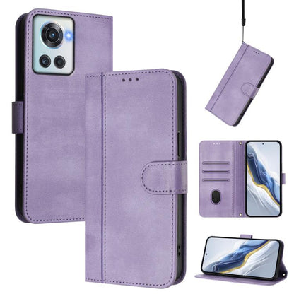 Line Splicing Buckle Retro Leather Phone Case, For OnePlus 10R / OnePlus Ace, For OnePlus Nord CE 2 5G, For OnePlus 10 Pro
