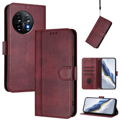 Line Splicing Buckle Retro Leather Phone Case, For OnePlus 11R, For Oneplus 11, For OnePlus Nord CE 3