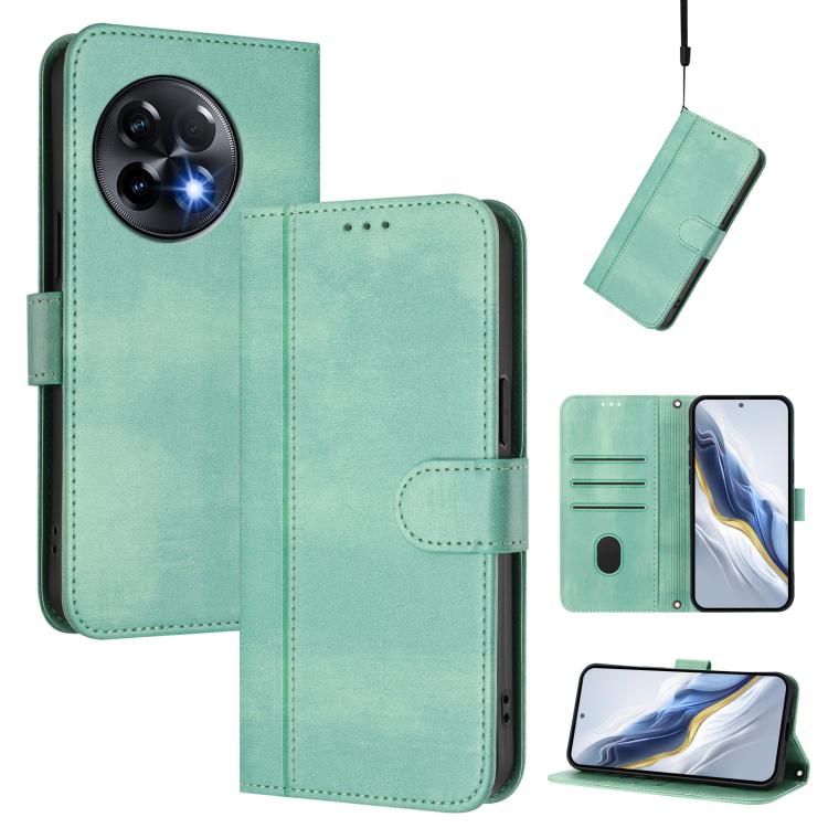 Line Splicing Buckle Retro Leather Phone Case, For OnePlus 11R, For Oneplus 11, For OnePlus Nord CE 3