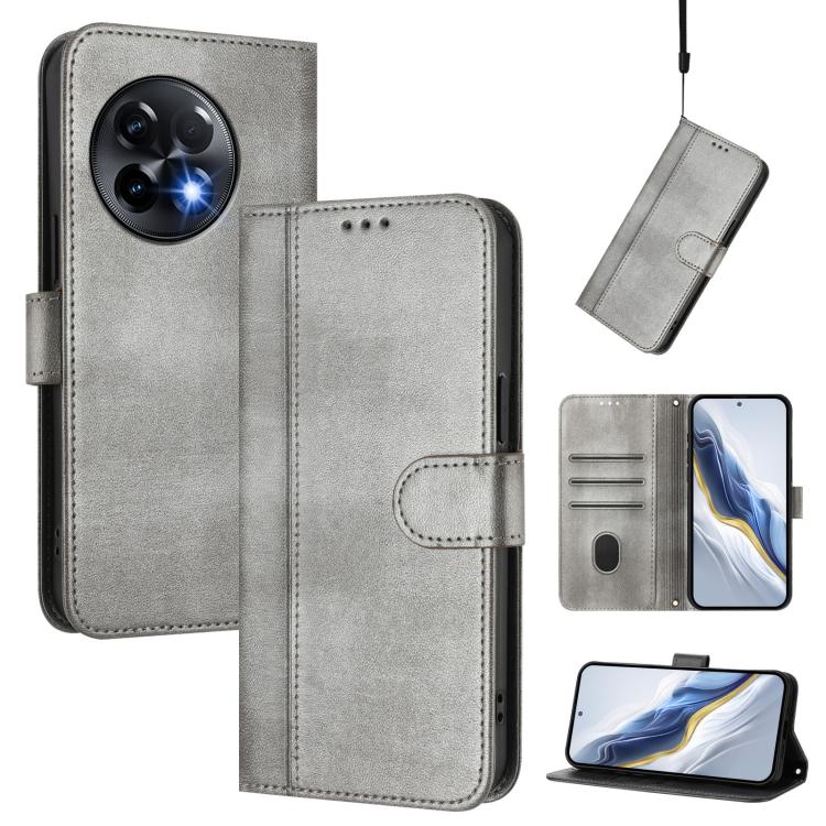 Line Splicing Buckle Retro Leather Phone Case, For OnePlus 11R, For Oneplus 11, For OnePlus Nord CE 3