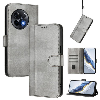 Line Splicing Buckle Retro Leather Phone Case, For OnePlus 11R, For Oneplus 11, For OnePlus Nord CE 3