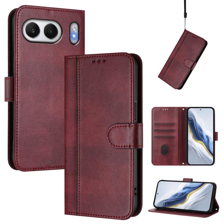 Line Splicing Buckle Retro Leather Phone Case, For OnePlus Nord 4, For OnePlus Nord CE4 Lite India, For OnePlus Nord CE 2 Lite 5G / Nord 2 Lite