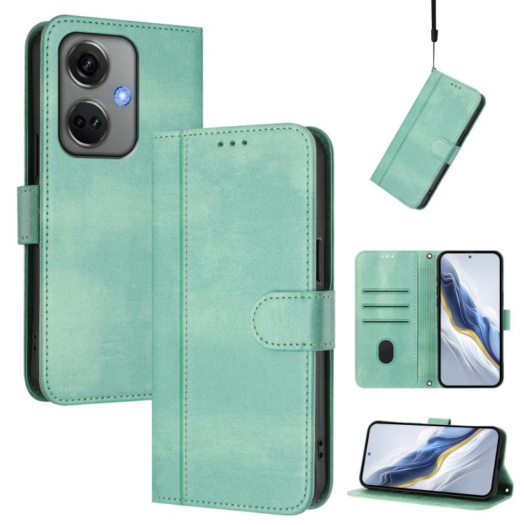Line Splicing Buckle Retro Leather Phone Case, For OnePlus 11R, For Oneplus 11, For OnePlus Nord CE 3