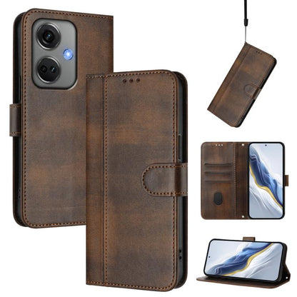 Line Splicing Buckle Retro Leather Phone Case, For OnePlus 11R, For Oneplus 11, For OnePlus Nord CE 3