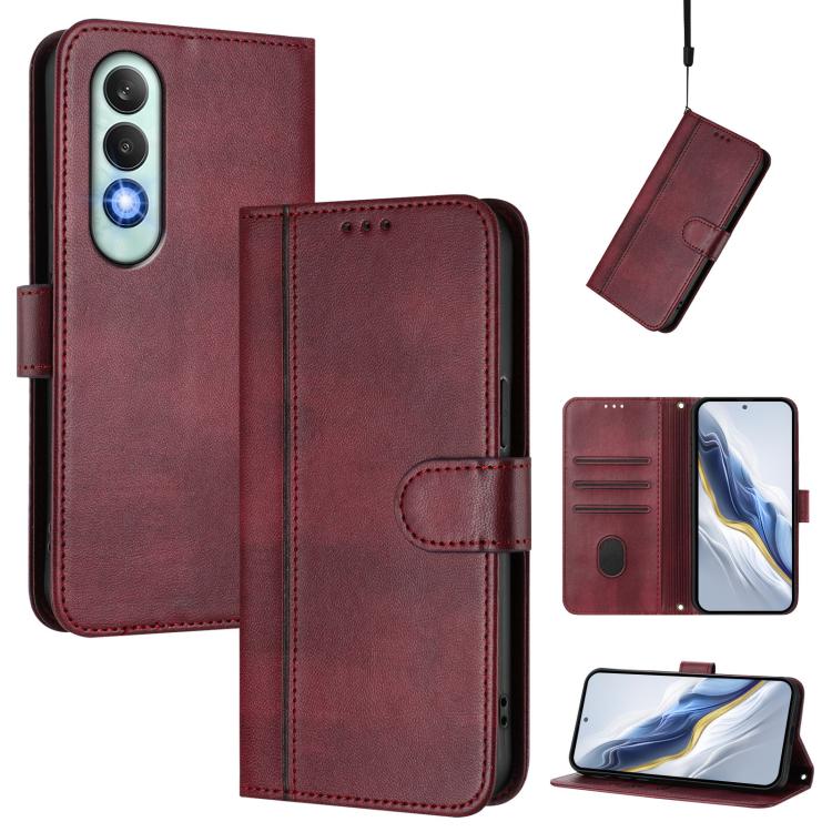 Line Splicing Buckle Retro Leather Phone Case, For OnePlus Nord CE4, For OnePlus Nord N30 SE, For OnePlus 12R
