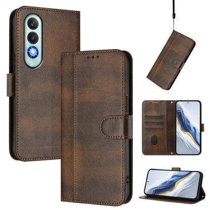 Line Splicing Buckle Retro Leather Phone Case, For OnePlus Nord CE4, For OnePlus Nord N30 SE, For OnePlus 12R