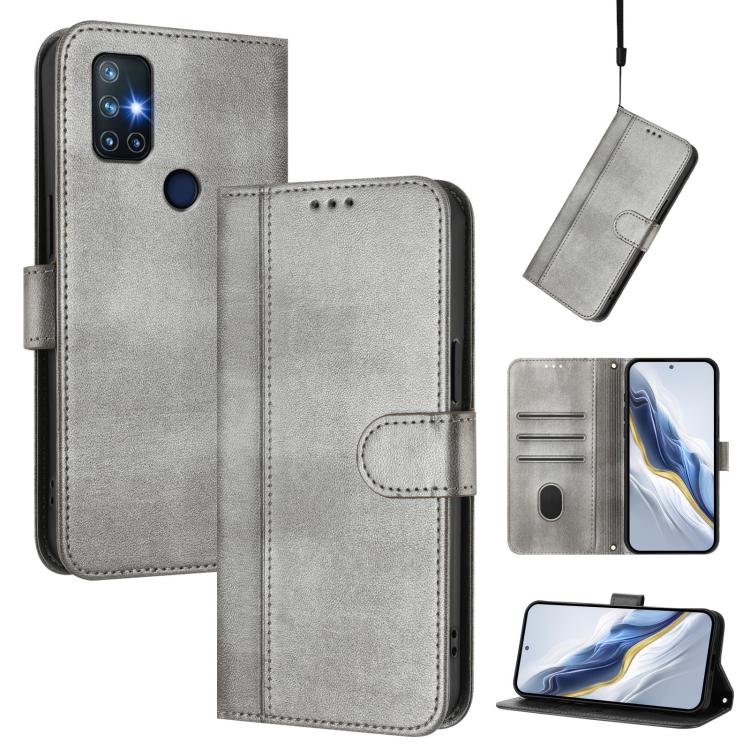 Line Splicing Buckle Retro Leather Phone Case, For OnePlus 9, For OnePlus Nord N10 5G