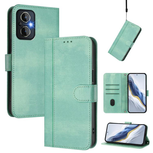 Line Splicing Buckle Retro Leather Phone Case, For OnePlus Nord N20 5G, For OnePlus Nord N200 5G, For OnePlus 9R / OnePlus 8T