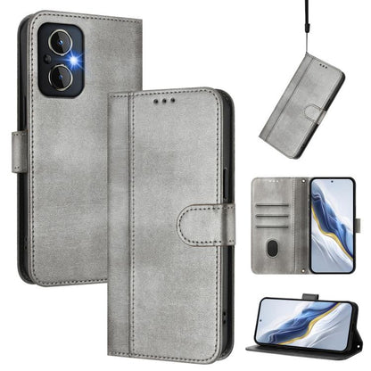 Line Splicing Buckle Retro Leather Phone Case, For OnePlus Nord N20 5G, For OnePlus Nord N200 5G, For OnePlus 9R / OnePlus 8T