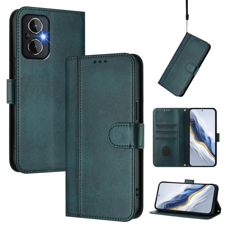 Line Splicing Buckle Retro Leather Phone Case, For OnePlus Nord N20 5G, For OnePlus Nord N200 5G, For OnePlus 9R / OnePlus 8T