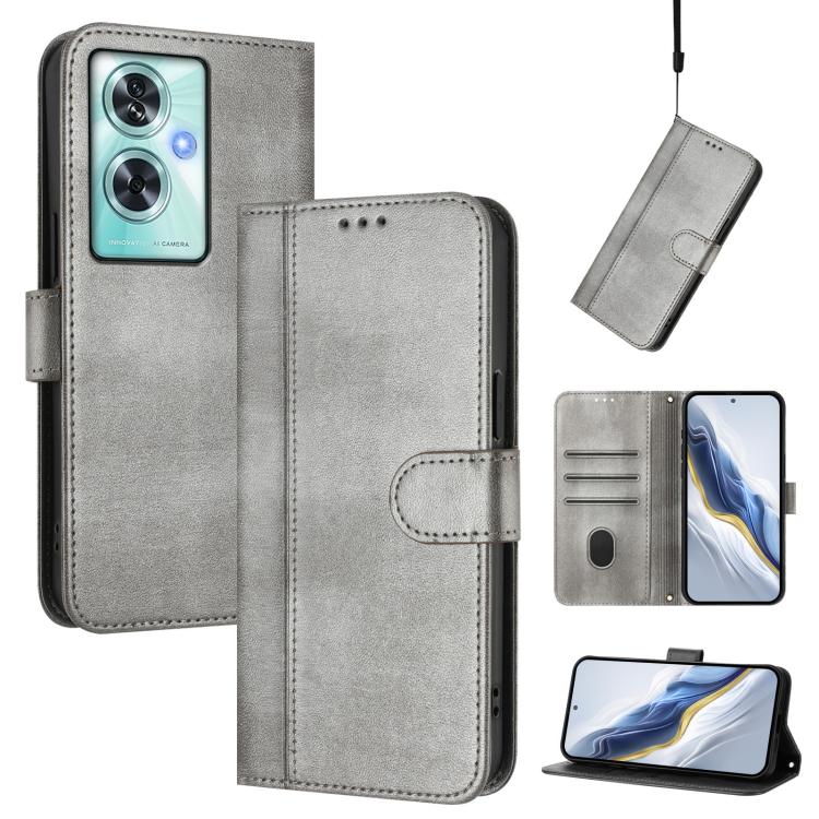Line Splicing Buckle Retro Leather Phone Case, For OnePlus Nord CE4, For OnePlus Nord N30 SE, For OnePlus 12R