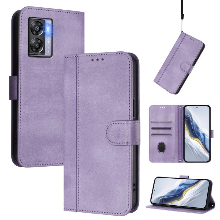 Line Splicing Buckle Retro Leather Phone Case, For OnePlus Nord N300, For OnePlus 10T / OnePlus Ace Pro, For OnePlus Nord 2T