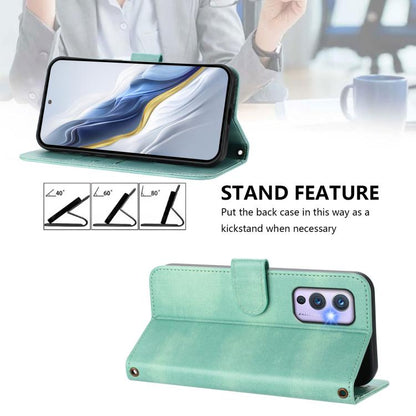 Line Splicing Buckle Retro Leather Phone Case, For OnePlus 9, For OnePlus Nord N10 5G