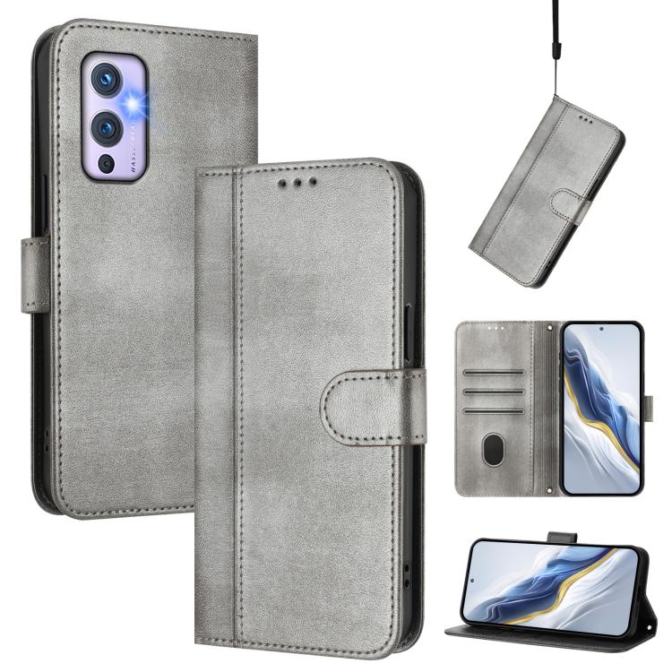 Line Splicing Buckle Retro Leather Phone Case, For OnePlus 9, For OnePlus Nord N10 5G