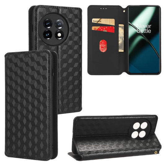 Cubic Grid Texture Flip Leather Phone Case, For OnePlus 11R / OnePlus Ace 2, For OnePlus Nord N300, For OnePlus Nord CE 2 Lite 5G, For OnePlus Nord CE 2 5G