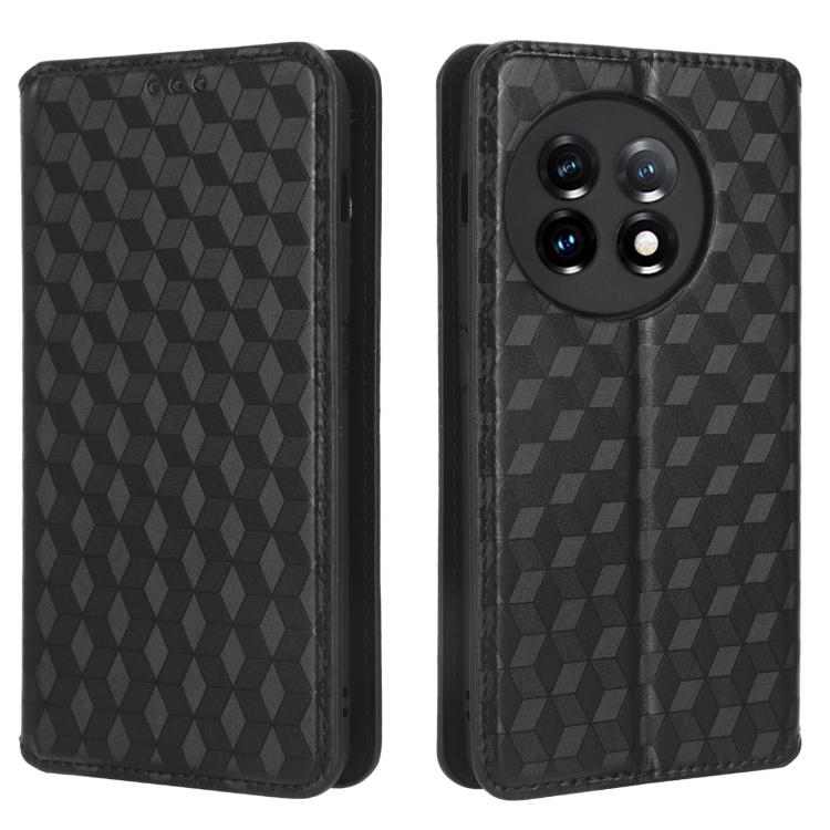 Cubic Grid Texture Flip Leather Phone Case, For OnePlus 11R / OnePlus Ace 2, For OnePlus Nord N300, For OnePlus Nord CE 2 Lite 5G, For OnePlus Nord CE 2 5G