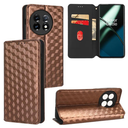 Cubic Grid Texture Flip Leather Phone Case, For OnePlus 11R / OnePlus Ace 2, For OnePlus Nord N300, For OnePlus Nord CE 2 Lite 5G, For OnePlus Nord CE 2 5G