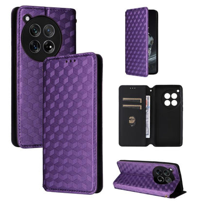 Cubic Grid Texture Flip Leather Phone Case, For OnePlus Ace 3V, For OnePlus Nord CE4, For OnePlus 12R / Ace 3, For OnePlus 12