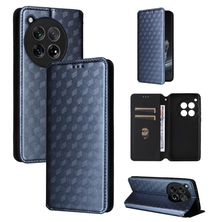 Cubic Grid Texture Flip Leather Phone Case, For OnePlus Ace 3V, For OnePlus Nord CE4, For OnePlus 12R / Ace 3, For OnePlus 12