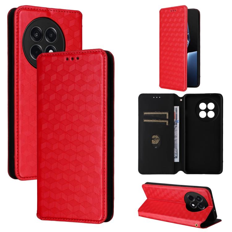 Cubic Grid Texture Flip Leather Phone Case, For OnePlus Nord 5 / OnePlus Ace 5 Ultra, For OnePlus Nord CE5 / Ace 5 Racing, For OnePlus 13T, For OnePlus 13R / Ace 5 / Ace 5 Pro