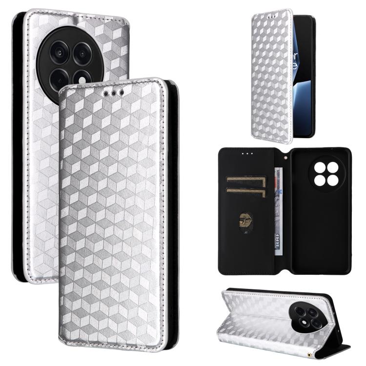 Cubic Grid Texture Flip Leather Phone Case, For OnePlus Nord 5 / OnePlus Ace 5 Ultra, For OnePlus Nord CE5 / Ace 5 Racing, For OnePlus 13T, For OnePlus 13R / Ace 5 / Ace 5 Pro