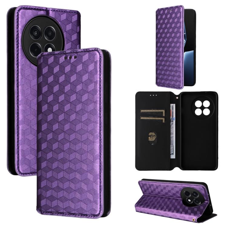 Cubic Grid Texture Flip Leather Phone Case, For OnePlus Nord 5 / OnePlus Ace 5 Ultra, For OnePlus Nord CE5 / Ace 5 Racing, For OnePlus 13T, For OnePlus 13R / Ace 5 / Ace 5 Pro