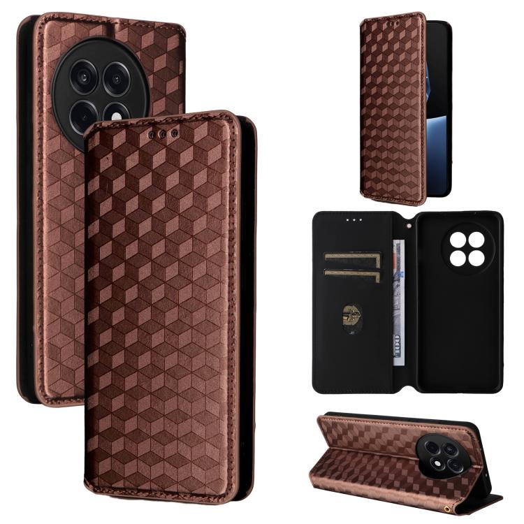 Cubic Grid Texture Flip Leather Phone Case, For OnePlus Nord 5 / OnePlus Ace 5 Ultra, For OnePlus Nord CE5 / Ace 5 Racing, For OnePlus 13T, For OnePlus 13R / Ace 5 / Ace 5 Pro