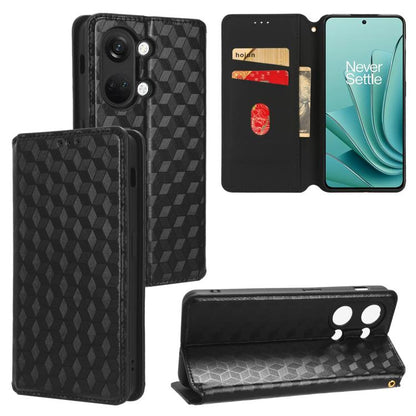 Cubic Grid Texture Flip Leather Phone Case, For OnePlus Ace 2 Pro, For OnePlus Nord CE3, For OnePlus Nord CE 3 Lite / Nord N30, For OnePlus Ace 2V / Nord 3