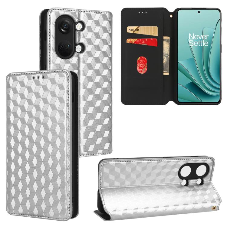 Cubic Grid Texture Flip Leather Phone Case, For OnePlus Ace 2 Pro, For OnePlus Nord CE3, For OnePlus Nord CE 3 Lite / Nord N30, For OnePlus Ace 2V / Nord 3