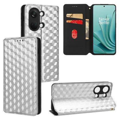 Cubic Grid Texture Flip Leather Phone Case, For OnePlus Ace 2 Pro, For OnePlus Nord CE3, For OnePlus Nord CE 3 Lite / Nord N30, For OnePlus Ace 2V / Nord 3