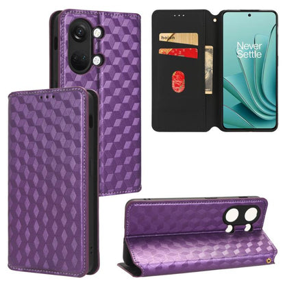 Cubic Grid Texture Flip Leather Phone Case, For OnePlus Ace 2 Pro, For OnePlus Nord CE3, For OnePlus Nord CE 3 Lite / Nord N30, For OnePlus Ace 2V / Nord 3