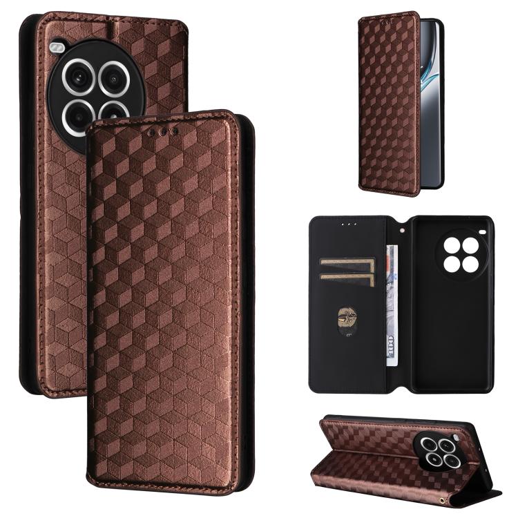 Cubic Grid Texture Flip Leather Phone Case, For OnePlus 13, For OnePlus Nord 4, For OnePlus Ace 3 Pro, For OnePlus Nord CE4 Lite