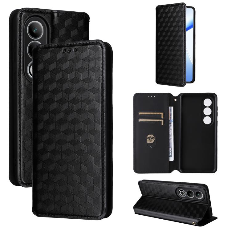 Cubic Grid Texture Flip Leather Phone Case, For OnePlus Ace 3V, For OnePlus Nord CE4, For OnePlus 12R / Ace 3, For OnePlus 12